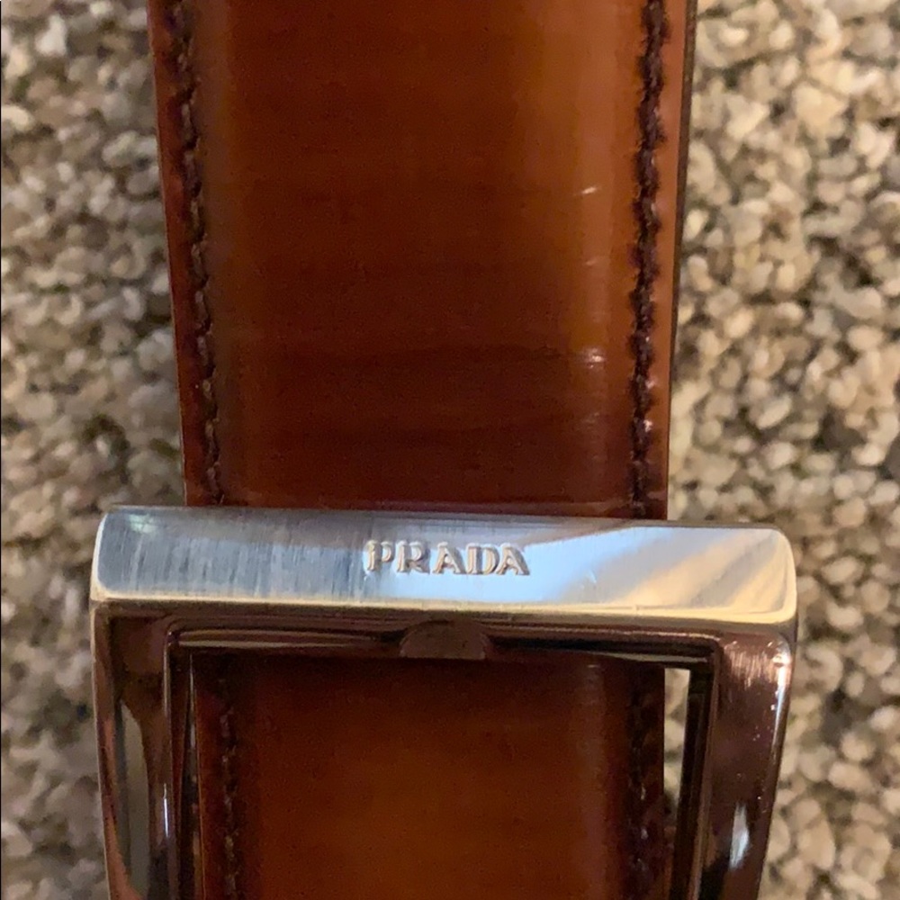tan leather prada belt